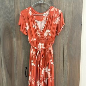 Isabel Maternity | Rust Orange Dress